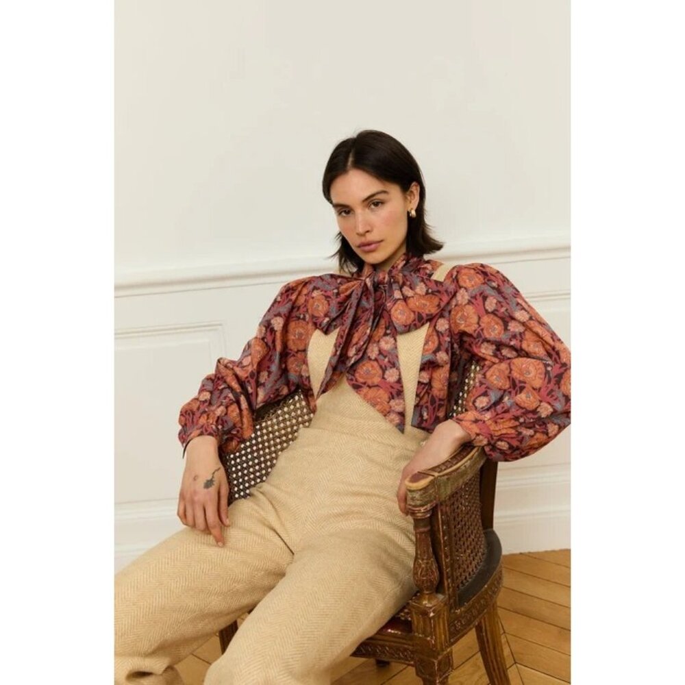 Maria De La Orden Mushroom Jumpsuit in Blue Stripe - Picture 3 of 5